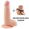 19 CM Ultra Yumuşak Dokulu Belden Bağlamalı Kemerli Realistik Dildo Penis