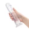 JELLY CLEAR Ultra Yumuşak Dokulu Dildo Testissiz Jel Dokulu Realistik Penis 20 CM - Şeffaf
