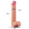 31 CM Yumuşak Dokulu Çift Katmanlı Realistik Penis - Dual Layered Platinum Silicone Cock