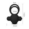 Klitoris Uyarıcı Titreşimli Silikon Penis Halkası Siyah - Power Clit Duo Silicone Cockring