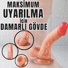 UNIQUE Realistik Dokuda Kavisli Dildo Vantuzlu Gerçekçi Yapay Penis 15 CM