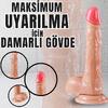 UNIQUE Realistik Dokuda Damarlı Dildo Vantuzlu Gerçekçi Yapay Penis 20 CM