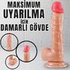 UNIQUE Realistik Dokuda Damarlı Dildo Vantuzlu Gerçekçi Yapay Penis 21 CM