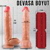 UNIQUE XL Realistik Dokuda Damarlı Kalın Dildo Vantuzlu Büyük Boy Gerçekçi Yapay Penis 30 CM