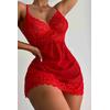 Kırmızı Dantel Babydoll Gecelik