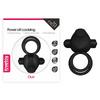 Klitoris Uyarıcı Titreşimli Silikon Penis Halkası Siyah - Power Clit Duo Silicone Cockring