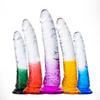 MYST COLOR Dildo Realistik Jel Dokuda Testissiz Ultra Yumuşak Şeffaf Kırmızı Yapay Penis