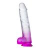 MYST COLOR Dildo Realistik Jel Dokuda Vantuzlu Ultra Yumuşak Şeffaf Mor Yapay Penis