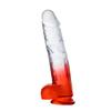 MYST COLOR Dildo Realistik Jel Dokuda Vantuzlu Ultra Yumuşak Şeffaf Kırmızı Yapay Penis