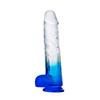 MYST COLOR Dildo Realistik Jel Dokuda Vantuzlu Ultra Yumuşak Şeffaf Mavi Yapay Penis