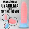 NEON ELITE Glow in the Dark - Karanlıkta Parlayan Tırtıklı Dildo Ultra Yumuşak Realistik Yapay Penis 