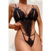 Sens Siyah Erotik Kadın Seksi İç Çamaşırı Dantel Fiyonklu İp Detaylı Fantazi Babydoll Gecelik Alt Üst Takım