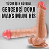 UNIQUE Realistik Dokuda Damarlı Dildo Vantuzlu Gerçekçi Yapay Penis 18 CM