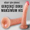 UNIQUE Realistik Dokuda Dildo Vantuzlu Gerçekçi Yapay Penis 21 CM