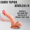 UNIQUE Realistik Dokuda Kavisli Dildo Vantuzlu Gerçekçi Yapay Penis 15 CM