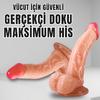 UNIQUE Realistik Dokuda Kavisli Dildo Vantuzlu Gerçekçi Yapay Penis 15 CM